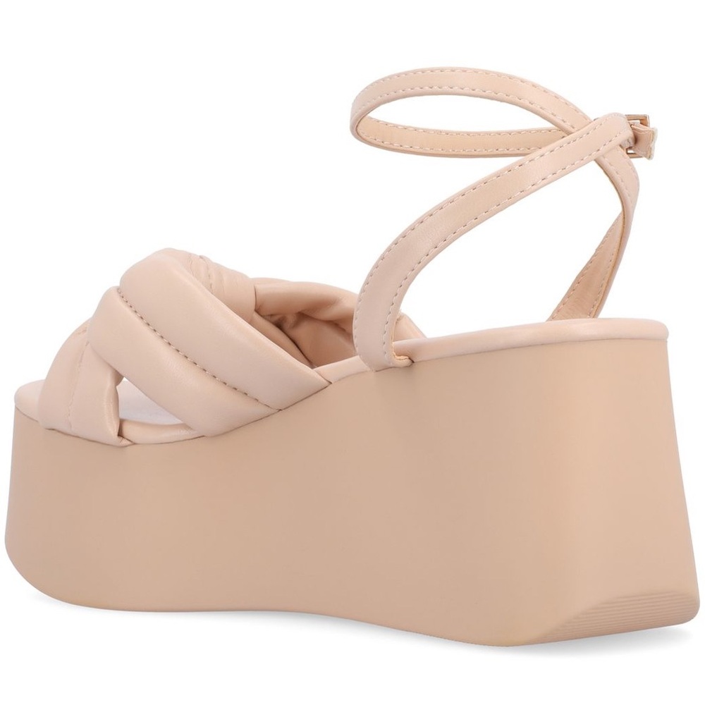 Journee Collection Women's Tan Platform Sandals - Picture 7 of 8